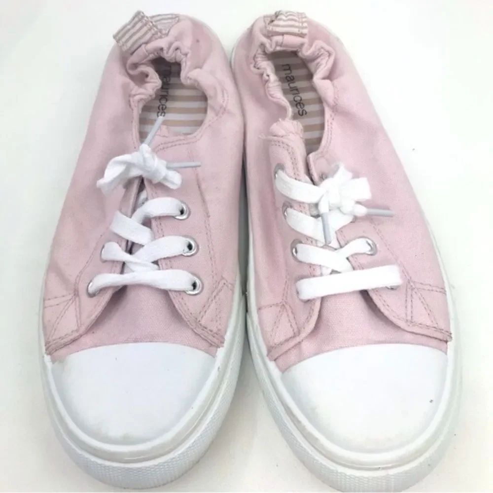 Maurices MACY Pastel Pink Slip On Lace Up Sneakers